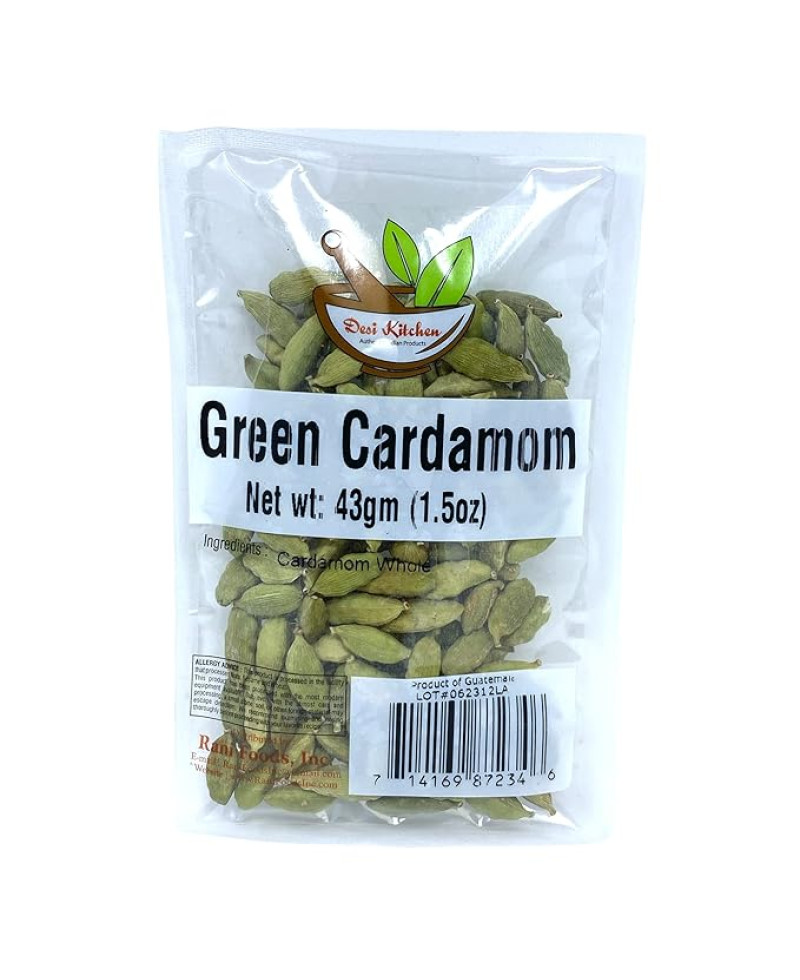 Green Cardamom Jumbo Pods 1.5oz (43gm) Poly Pack